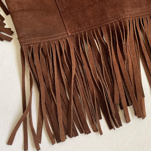 Womens Vintage Genuine Leather Fringe Western Brown Cowgirl Button Up Jacket - Picture 14 of 16